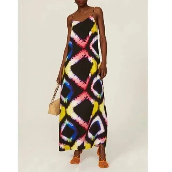 Busayo Collective Rainbow Tie Dye Dress Midi Multicolored Size M - Picture 2 of 8